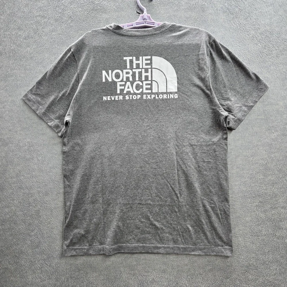 The North Face Men Shirt L Gray Graphic Logo Spellout M Evo Throwback SS Tee NWT